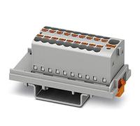 PHOENIX CONTACT PTFIX 4/18X1.5-NS35 GY - Bloque de distribución con orientación vertical, alimentación integrada, voltaje nominal de 500 V, corriente nominal de 17,5 A, conexión pushin, 19 números de