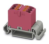 PHOENIX CONTACT PTFIX 6X2,5-NS35A PK Bloque de distribución horizontal, 690 V, 24 A, número de conexiones, sección transversal 0,14 mm²-4 mm², AWG: 26-12, ancho 16 mm, color rosa, 10 unidades