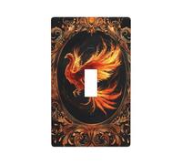 Phoenix - Cubierta de interruptor de luz estética de fantasía de pájaro mítico, interruptor único, 1 banda, placa de pared para cocina, granja, dormitorio, baño, decoración artística