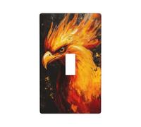 Phoenix - Cubierta decorativa para interruptor de luz, 1 interruptor, placa de pared para cocina, granja, dormitorio, baño, decoración artística