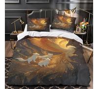 Phoenix Flying in The Sky, Three Little White FBueyes 3D Juego De Cama De Microfibra, Funda Nórdica Estampada con Fundas De Almohada para Y Adultos Y Adolescentes Super King(260x220cm)