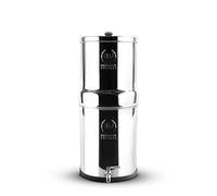 Phoenix Gravity Filtro de agua potable y purificador de acero inoxidable alimentado por gravedad con 2 cartuchos de filtro de agua de carbono Phoenix, grifo de acero inoxidable (6 litros), Black