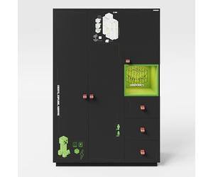 phoenix group AG Armario, Madera de ingeniería Metal Plástico, Negro, 3-türig