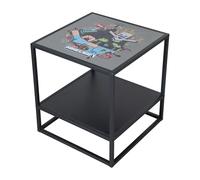 Phoenix Group AG Minecraft - Mesa Auxiliar de Columna, mesita de Noche, con impresión Minecraft y Marco metálico, Color Negro