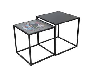 phoenix group AG Minecraft - Mesa Auxiliar (Metal, 2 Unidades), Color Negro