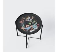 phoenix group AG Minecraft - Mesa Auxiliar (Metal, Redonda), Color Negro