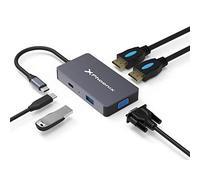 Phoenix Hubs Tipo C Aluminio, USB 3.0, Lector Tarjetas, PD, Compatible con MacBook Air, Pro, iPad, Tablets y Ordenador Portátil Tipo C (5 en 1)