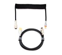 Phoenix kioru cable aviador en espiral con conector tipo c para teclados gaming negro