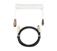 Phoenix kioru cable aviador en espiral con conector tipo c para teclados gaming negro y blanco