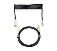 Phoenix kioru cable aviador en espiral con conector tipo c para teclados gaming negro y gris