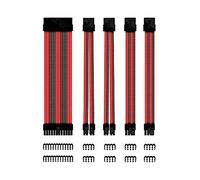 Phoenix - Kit Cables Extensores Fuente de Alimentación, 24 Pines ATX, 4 + 4 Pines EPS, 6 + 2 Pines GPU, PSU Kit de Cable de Extensión de 30 cm, 18 AWG (Negro y Rojo)