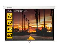 Pantalla manual videoproyector pared y techo phoenix 100´´ ratio 4:3 / 16:9 2m x 1.5m posicion ajustable / carcasa blanca / tela