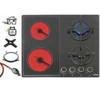 Phoenix PE-603ET Combi Encimera de Gas 4 Zonas Vitrocerámica Cocina Encimera