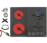 Phoenix PE-603ET Combi Encimera de Gas 4 Zonas Vitrocerámica Cocina Encimera