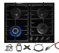 Phoenix PG-603T Empotrable Encimera de Gas Cristal Cocina 4 Fuegos Wok Apego