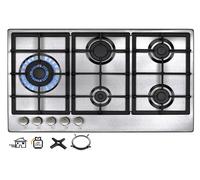 Phoenix PS-901LT Encimera de Gas Cocina 5 Fuegos Acero Inox Propano / Natural,