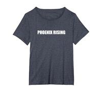 Phoenix Rising Camiseta, Mujer Tallas Grandes, Azul Jaspeado, 1XL Grande
