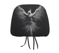 Phoenix Rising from The Ashes - Funda para reposacabezas de coche estampada en blanco y negro, 2 piezas, funda elástica cómoda para reposacabezas para mujeres y hombres, universal se adapta a la