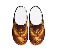 Phoenix Rising - Pantuflas de franela para hombre, antideslizantes, cálidas, para invierno, para interiores y exteriores, multicolor, X-Small Men/ X-Large Women