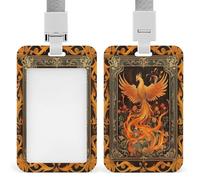Phoenix Rising Wildflowers Fantasy Art - Soporte retráctil para tarjetas de identificación, protector de tarjetas, placa de nombre, para trabajo, oficina, médico, enfermera