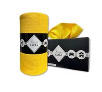 Phoenix Rollo de Microfibra Box de 75 paños de Microfibra Reutilizables - paños de Limpieza mágicos para Ventanas y Coches, Microfibra, 30 x 30 cm, Gruesos y absorbentes, Color Amarillo