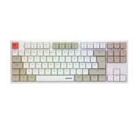 Phoenix Royal Teclado Mecánico QWERTY con Teclas PBT Doble Inyección, Switches Marrones Brown, 5 Capas Internas, Conector Tipo C, Software de Configuración (White)