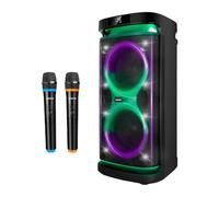 Phoenix RumbleBoss XL Altavoz Bluetooth 160 W RMS | Woofer 8″ con Graves Potentes | Karaoke con 2 Micrófonos, Ecualizador y Luces RGB | Bluetooth 5.0, USB, AUX, Micro SD | Negro
