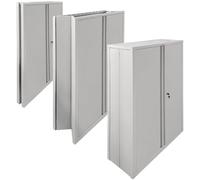 Phoenix Safe Company SCF1491GGK - Armario de papelería de acero de 2 puertas con cerradura de llave, 3 estantes ajustables, 60 kg por estante, paquete plano para un fácil montaje, capacidad para 44