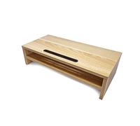 Phoenix Soporte Elevador de Monitor Negro con 2 Alturas, Soporte para Teléfono y Gestión de Cables Ancho 54 x Alto 14 x Fondo 25.5 cm