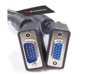 Phoenix Technologies - Cable Prolongador, Alargador VGA, Macho Hembra 15 Metros, Negro
