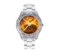 Phoenixbird Athens Grecia - Reloj de pulsera de acero inoxidable para hombre, relojes personalizados para mujer
