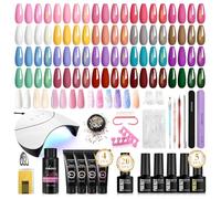 PHOENIXY 48 PCS Kit Uñas Semipermanentes con 36W Lámpara de Uñas 20 Colors Esmaltes Semipermanentes para Uñas y 4 Gel Poli Extensión con Solución de Deslizamiento Manicura Completo para Principiantes