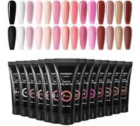 Phoenixy Kit Gel de Extensión de Uñas 14 Colores Kit Uñas de Gel Rosa Blanco Marrón Negro Kit de Manicura para Principiantes 15ML