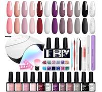 Phoenixy Uñas Semipermanentes Kit Completo 12 Colores Pintauñas Semipermanentes con 36W U V/LED Lámpara de Uñas Kit Uñas Semipermanentes con Base y Top Coat