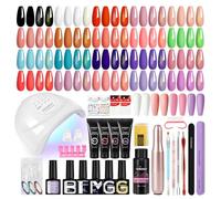 Phoenixy Uñas Semipermanentes Kit Completo con 48W LED Lámpara y Torno para Uñas 20 Colores Esmaltes Semipermanente + 4 Gel de Extensión de Uñas Kit de Manicura para Principiantes