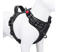 Phoepet Arnés para Perro antirtirón, Reflectante, Ajustable, con asa de Entrenamiento, Compartimento para Tarjeta de identificación, 2 Ganchos de Correa de Metal, 3 Hebillas, fácil de Poner y Quitar,