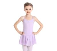 Phoeswan Leotardos de ballet para niñas, traje de baile con falda, vestido de ballet de bailarina para niñas pequeñas/junior, Camisola púrpura claro, 7-8 años