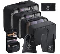 PHOGARY 8 Piezas Organizador De Maleta, Bolsas de equipaje De Viaje, Packing Cubes Bolsas Ropa, Organizadoras Viaje(Negro)