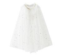 PHOGARY Capa de princesa para niños, multicolor, con tul y lentejuelas brillantes, disfraz de Halloween, fiesta, cosplay, regalo para el día del niño para niñas, Blanco, M