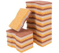 PHOGARY Esponjas de Cocina Naturales, Esponja de Limpieza Ecológica, Esponja de Cocina Biodegradable y Compostable Eco, Esponjas de Doble Acción en Celulosa Natural y Sisal, Paquete de 12