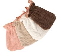 PHOGARY Pack de 4 manoplas de baño de rizo terciopelo coral microfibra, guante de lavado para cara y cuerpo, 13 x 20 cm