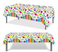 PHOGARY Paquete de 2 manteles de fiesta de cumpleaños, manteles rectangulares de plástico desechables para fiestas de cumpleaños infantiles, 130 x 220 cm