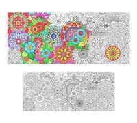 PHOGARY Póster Gigante de Mandala para Colorear, Mantel para Colorear de Flores de Papel para Niños Cumpleaños Regalos Artesanes Juguetes DIY, 60 x 140 cm