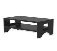 Pholiten Elevador Monitor de Metal, Soporte Monitor Mesa con Compartimento de Almacenamiento y Gestión de Cables, Compatible con Monitor, Portátil e Impresora, Carga Máxima 30 kg, Negro (H140mm)