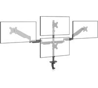 Pholiten Soporte de escritorio para monitor Quad 4 para pantallas de 32 pulgadas, soporte de monitor de ajuste de resorte de gas con VESA de 75 x 75 mm, 100 x 100 mm, abrazadera y ojal, color negro