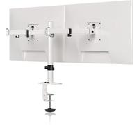 Pholiten Soporte de monitor para 2 monitores para pantalla LED LCD de 13 a 30 pulgadas de hasta 10 kg, altura regulable, giratorio, inclinable, soporte para monitor para el escritorio, máx. VESA 100 x
