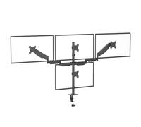 Pholiten Soporte de monitor para 4 monitores, hasta 32 pulgadas, VESA 75 x 75/100 x 100 mm, brazo de resorte de gas, montaje con abrazadera y taladro, color negro