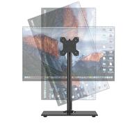 Pholiten Soporte Monitor para Pantallas de 13-32 Pulgadas LCD/LED/Plasma/Curva, Altura Ajustable y Giratorio, Soporte Monitor Mesa con Base de Cristal Templado, hasta 8kg, VESA 75/100mm(MLG7401)