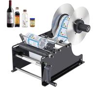PHOLK Máquina Etiquetadora Manual De Botellas Redondas, Aplicador De Etiquetas Semiautomático Ajustable, Máquina Etiquetadora Autoadhesiva, 30 Piezas/min para Ancho De 10 a 110 Mm De Largo