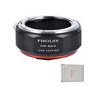 PHOLSY Adaptador de Objetivos Compatible con Nikon F a M4/3 para Lente de Montura Nikkor F (AI) y Cuerpo de Cámara Micro Four Thirds M4/3 (MFT Micro 4/3) Montura Compatible con Olympus Panasonic Lumix